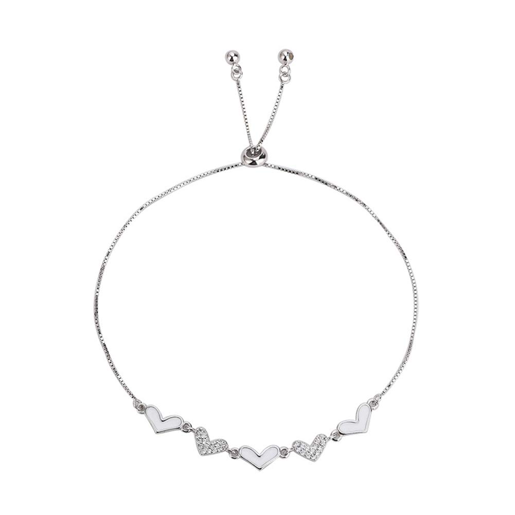 Pulsera de Plata esterlina para Mujer Amistad Pulseras de Cadena de Plata 925 Pulsera Ajustable Personalizada de Plata con dijes