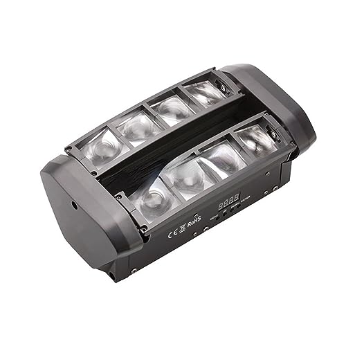 LVSEWOA Luces de Discoteca, Mini LED 8x10W RGBW, luz de Cabeza móvil LED Spider Beam, iluminación de Escenario DMX 512, luz de araña Ideal para DJ, Discotecas y Fiestas.