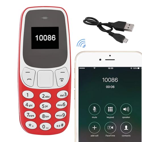 HAMIL Pequeño teléfono móvil, teléfono móvil para Personas Mayores, Teléfo móviles en Miniatura con Reproductor de Mp3, Teléfono Celular portátil con botón para niños, Personas Mayores, Adultos