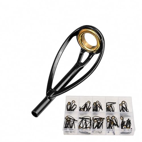 LINGUANG 50PCS Fishing Rod/Pole Replacement Stainless Steel Tip Tops Repair Kits for Surf,Spinning, Casting(A-BMGT-50PCS)