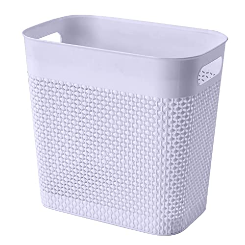 Uujoly Plastic Small Trash Can Wastebasket, Garbage Container Basket For Bathrooms, Laundry Room, Kitchens, Offices, Kids Rooms, Dorms, (Grey, 3 Gallon) #TOP7
