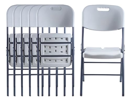 Reviews de Sillas - los más vendidos. 46 LOOMBER Sillas Plegables Blancas, Estructura de Metal Reforzado, Plegado Compacto, para Eventos, Fiestas, Reuniones y Casa (Set DE 6 SILLAS)