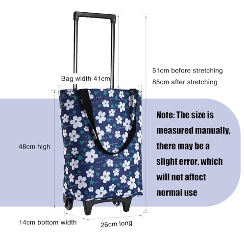 Robuste, wasserdichte Einkaufstrolley-Tasche auf Rädern – leichte Einkaufswagentasche für einfache Lagerung, perfekt für Supermärkte und Gemüse und praktisch – Bild 3