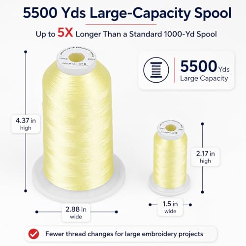 Image of Simthread Embroidery Machine Thread 5000M 40WT Polyester, Cream Brown 010 | 5000M 40WT polyester thread feeds smoothly for home or commercial embroidery projects.