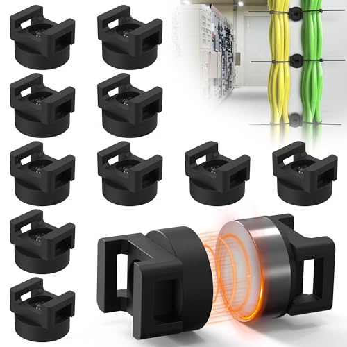 SANGIFT Magnetic Zip Tie Mount 25LBS Strong Magnetic Wire Holder Multipurpose Magnet Zip Tie Mount Waterproof Magnet Cable Tie Holders for Home Office Marine Automotive Electrical Wiring Management