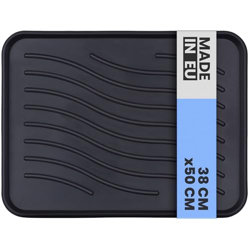 Bestlivings Bandeja de goteo para zapatos con borde alto (50 x 38 x 2,5 cm) - Bandeja impermeable para zapatos, alfombrilla para zapatos para casa y jardín