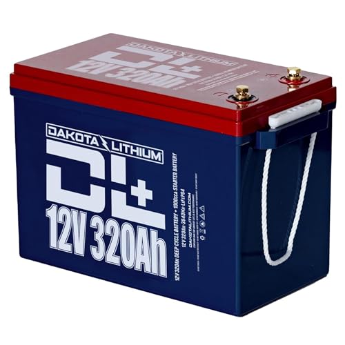 Dakota Lithium 12V 320 Ah LiFePO4 Deep Cycle Battery 2 000+ Cycles Lightweight Built-in BMS Reliable Power for RV Solar Marine and Off-Grid Applications Charger not Included