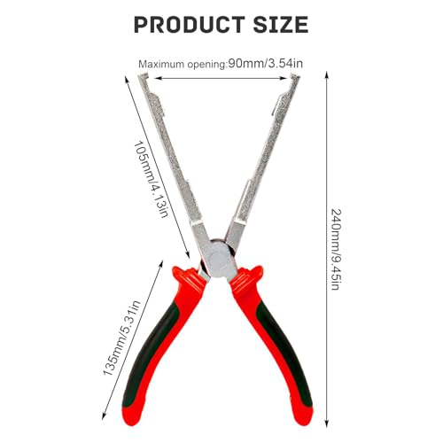 240 mm Glühkerzen Zange, Robust und Einfach zu Bedienen, Glühkerzenstecker-Zange, Großes Öffnungsdesign, Zange zum Entfernen des Glühkerzensteckers, für Dieselmotoren Reparatur (Silber)