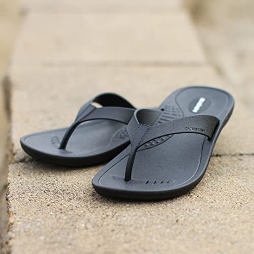Image of OKABASHI Women's Breeze Flip Flop | Contoured Footbed w /Arch Support for All-Day Comfort | Slip-Resistant & Waterproof | Sustainably Made in The USA