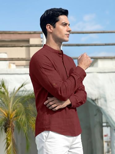 Image of ROYALSCOUT Men's Cotton Blend Full Sleeve Kurta Shirts Pack of 1 Designed for Festive Moments, Cultural Functions, or Casual Gatherings