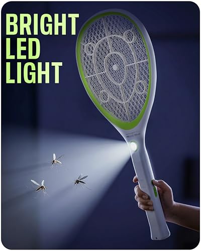 Image of Weird Wolf Mosquito Killer Racket with Bright LED Light | 3500V High Power | Detachable Charging Cable | 3-Layer Mesh | 6 Months Warranty