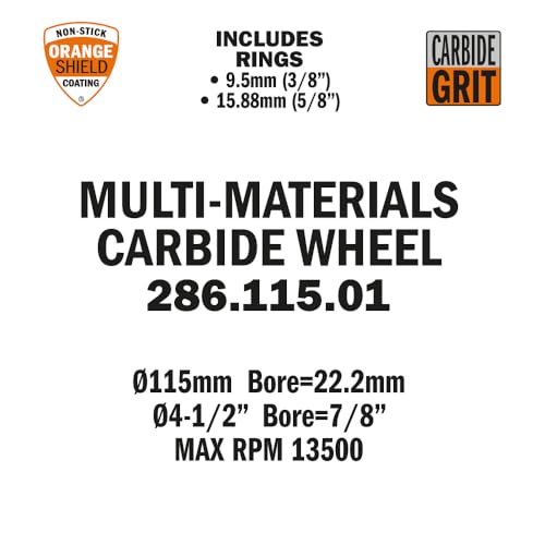 CMT ORANGE TOOLS 286.115.01 - \MULTIMATERIAL-SCHEIBE HW-GRIT D=115 B=22.23+15.88+9.5\