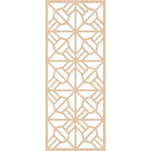 Image of 29 3 /8 inchW x 74 3 /8 inchH x 3 /8 inchT Auburn Decorative Fretwork Wood Wall Panels, Red Oak