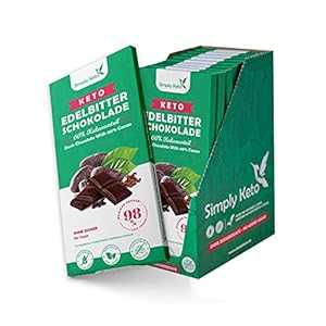 Simply Keto Low Carb Chocolade met 60% cacao – Pure chocolade zonder suiker – Gezoet met erythritol-stevia in plaats van suiker – Slechts 4g netto koolhydraten per 100g – Glutenvrij & Vegan