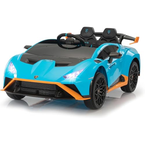 Image of Kawaii Kids Licensed Kids Rideon Car | Toyota Legender | Lamborghini | Manual Plus Remote Control | Lights and USB Music Player | Kids Age - 1-5 (Lamborghini, Blue)