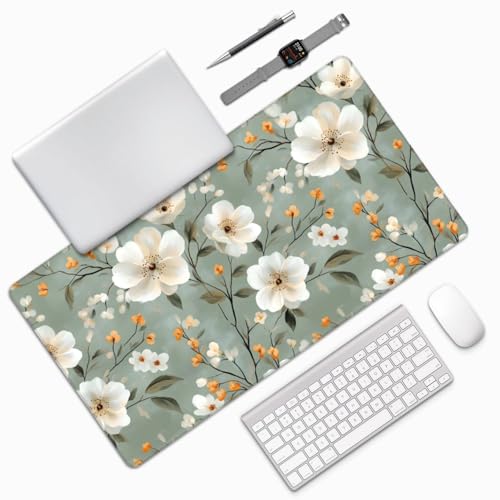 Tapis de souris de jeu ordinateur portable grand format fleuri