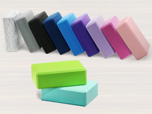 Image of Exerz EXYB-002 Yoga Blocks 2PK High Density - Comfortable Fitness Foam Bricks, Anti-Slip, Lightweight and Travel Friendly
