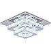 Crystal LED Deckenleuchte Kristalllampe K9 Edelstahl Moderne Unterputzleuchte Quadratische Glanz Deckenleuchte für Esszimmer Wohnzimmer Schlafzimmer (Cool White)