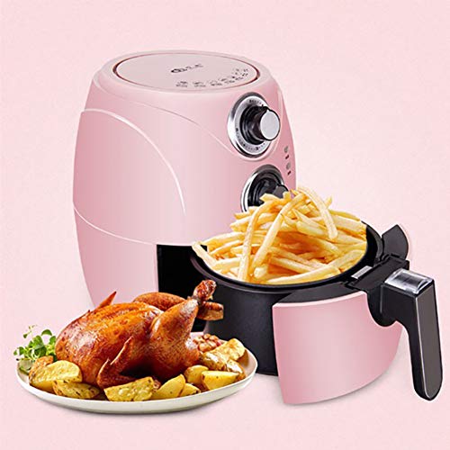 ZMIN 2.5L Air Fryer Haushalt Öl-kostenlos,Elektrische Friteuse Automatisch Multifunktionale Fries Maschine Braten,Dehydrat & Backen Temperaturregelung Timer Rosa Cover