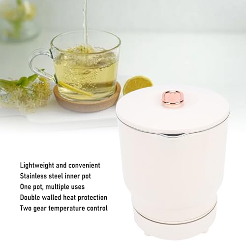 Hervidor eléctrico plegable 800ml acero inoxidable beige miniatura 2