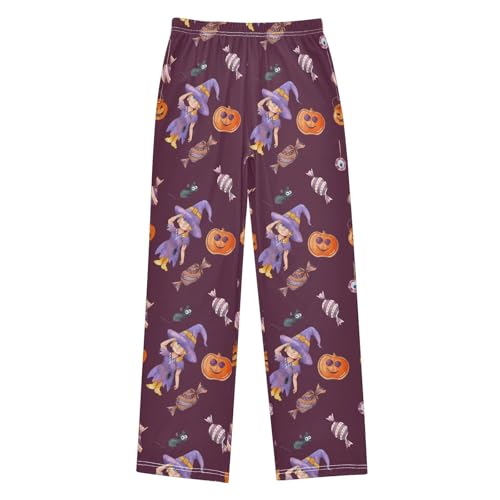 ZZXXB Witch Candy Boys Long Pants Soft Trousers Elastic Waist Kids Lounge Bottoms with Pockets S-XL