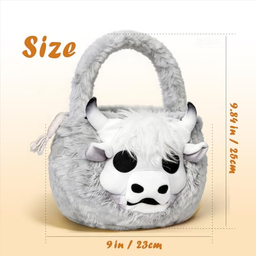Image of Easter Basket, Soft skeleton Cow Plush Baskets, Easter Egg Hunt Buckets, Easter Decorations Indoor Outdoor, Cute Easter Gifts for Kids, Adults, Teens, Toddlers, Girls