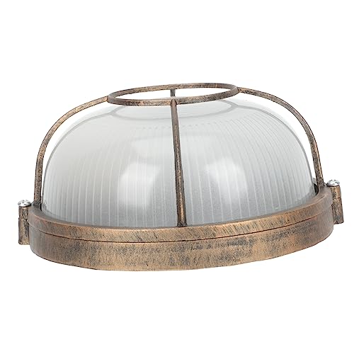 OSALADI Accesorio De Pared Al Aire Bombillas Exterior Luz De Mamparo Led Al Aire Lamparas De Techo Luz Del Porche Mamparo Náutico Aluminio E27 Lámpara De Poste Incorporado