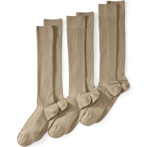 Lands' End Men's Seamless Toe Over the Calf Rib Dress Socks 3-pack