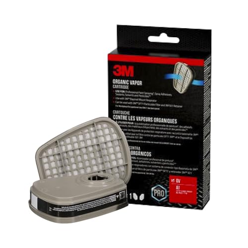 3M Performance Organic Vapor Replacement Cartridges 1 Pair Use With Any 3M Bayonet Mount Respirator For Vapors From Certain Paint Spraying Adhesives Sealants Solvents & Pesticides (6001P1-DC)