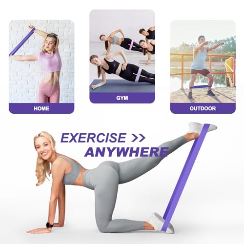 Fokky Fitnessbänder [5er Set], 100% Naturlatex Resistance Bands Widerstandsbänder mit Übungsanleitung auf Deutsch & Tragebeutel, Gymnastikband Fitnessband für Muskelaufbau Pilates Yoga