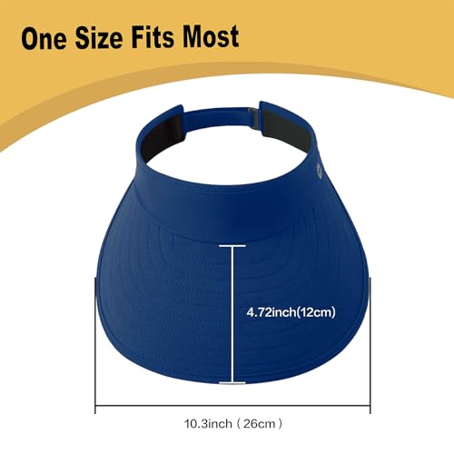 Image of WANDER Sun Visor Hats for Women Wide Brim UV Protection Adjustable Large Golf Beach Cap Packable Travel Sport Visor