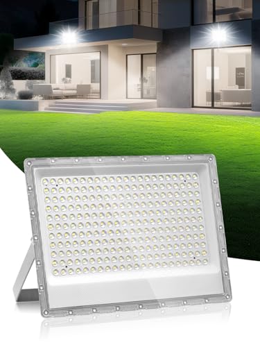 Litglobe LED Strahler Außen 200W,20000LM Superhell Scheinwerfer,252 LEDs 6500K Kaltweiß Außenstrahler,IP66 Wasserdicht LED Fluter Flutlicht,Aussenstrahler für Garten Garage Flur Sportplatz