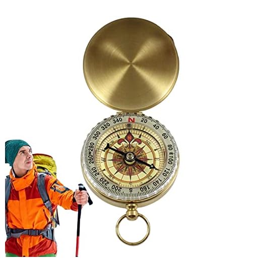 latão - Bússola luminosa à prova d'água - campo profissional para leitura mapas, melhores presentes sobrevivência para crianças e adultos Sritob