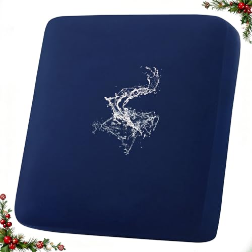 hyha Waterproof Couch Cushion Covers, Stretch Sofa Couch Seat Slipcover for Dog Washable, Non-Slip Waterproof Outdoor Cushion Covers for Patio Furniture Replacement (1 Piece for Small, Navy)
