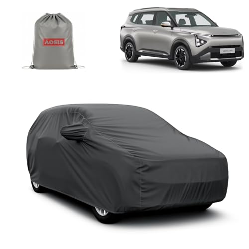 Image of AOSIS 'Waterproof' Car Cover Compatible with Kia Carens /Clavis /Clavis EV 300 GSM Uly Coated Thick Fabric 4X4, Adjustable Belt Buckle, Elastic Grip