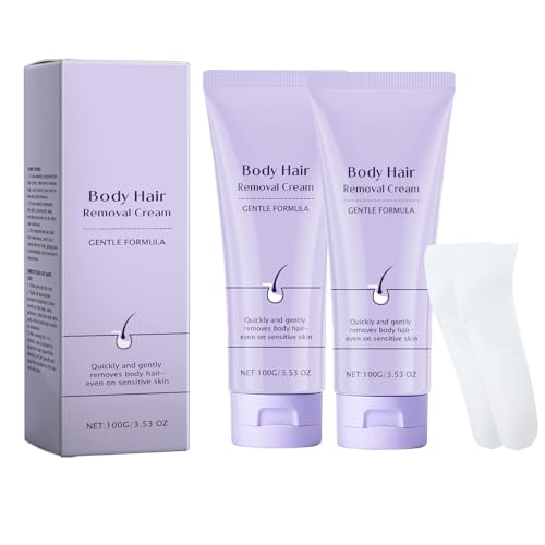 2 Piezas Crema Depilatoria para Piernas y Cuerpo, Crema Depilatoria para el Cuidado de la Piel, Body Hair Removal Cream, Depilación Corporal Suave, Suave y Tersa, Apto para Pieles Normales
