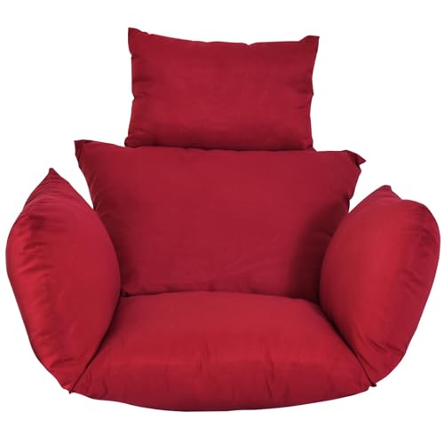 Coussin de Chaise Suspendue Rouge pour Balançoire en Rotin et Transat de Jardin Patio
