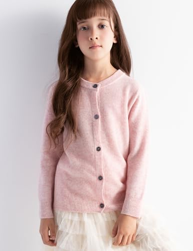 Girls 100% Merino Wool Cardigan Fall Winter First-Line Ready to Wear Crewneck Long Sleeve Seamless Sweater2