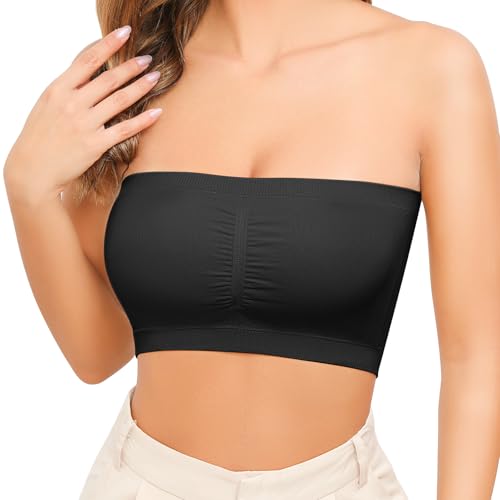 Image of Strapless Bras for Women Bandeau Bra Wireless Seamless Bandeau Top