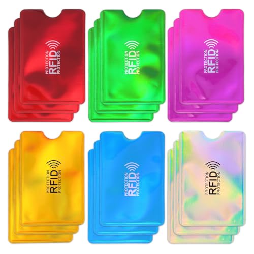 18 Stück RFID Blocker Kartenhülle, Bunte Card Sleeves, EC Karten Schutzhülle, Scheckkartenhülle, Bankkarten Schutzhülle für Damen und Herren