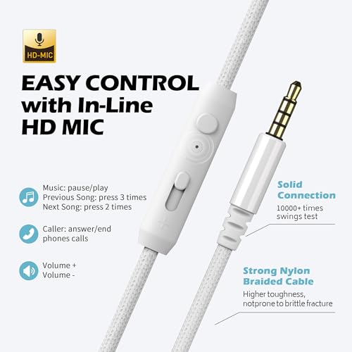 Image of AILIHEN C8 Headphones Wired, On-Ear Headphones with Microphone and Volume Control, Corded 3.5mm Headset for Boys Girl School Smartphones Chromebook Laptop Computer Tablets Airplane Travel (Lime Green)