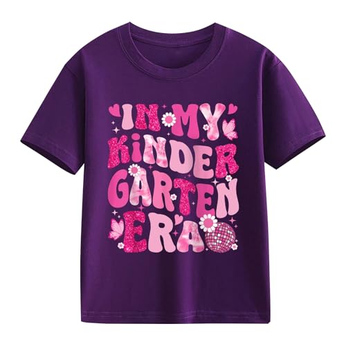 Back to School Shirts in My Kindergarten Graphic Short Sleeve Boys Girls First Day of Preschool Crew Neck Clothes2