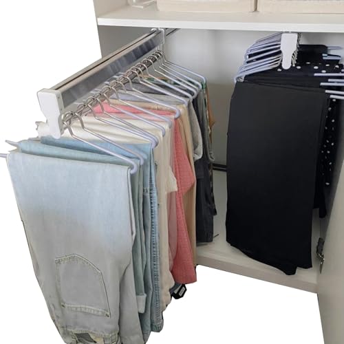 Tringle à vêtements rétractable 30-80cm barre de penderie acier - 2