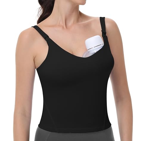 V VOCNI Nursing Tank Tops for Breastfeeding Workout Crop Top Longline Nursing Sport Bra Maternity Bras for Pregnancy3