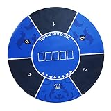 FURUISEN 47'' x 47'' Professional Poker Mat, Texas Hold'em Portable Rubber Poker Table Top Round, 8
