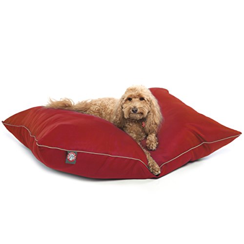 Image of Majestic Pet Rectangle Medium Dog Bed Washable - Non Slip Comfy Pet Bed - Super Value Crate Pet Pillow - Puppy Kennel for Sleeping - Medium Breed 35 x 28 Inch - Solid Red