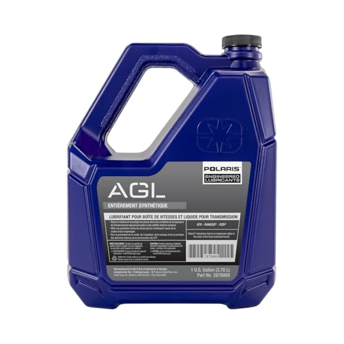 Polaris AGL Full Synthetic Automatic Gearcase Lubricant and Transmission Fluid for Off Road Vehicles with 4 Stroke Engine, 1 Gallon, for ATV UTV SxS Maintenance - Part 2878069