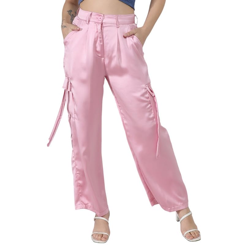 Campus SutraWomen's High Rise Cargo Pants for Casual Wear | High-Rise | Cargo Pants Crafted with Comfort Fit for Everyday Wear