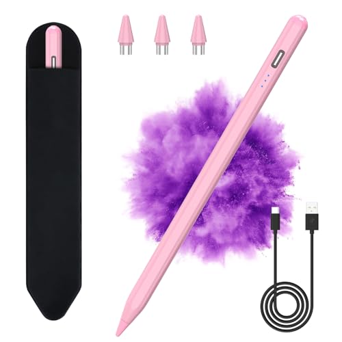 Lápiz para Tablet Android Stylus Pen para Samsung, Huawei, Lenovo, Mi/Vivo, Lápiz Universal con Alta Precisión y Sensibilidad de inclInación-Rosa