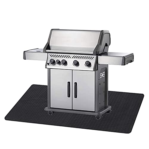 Brinman Under Grill Mat, Fire Resistant Rugs for Fireplace,Hearth Pads for Wood Stove to Protect Floor from Sparks& Embers,Durable 36 x 61 Inch PVC Flame Retardant Mat